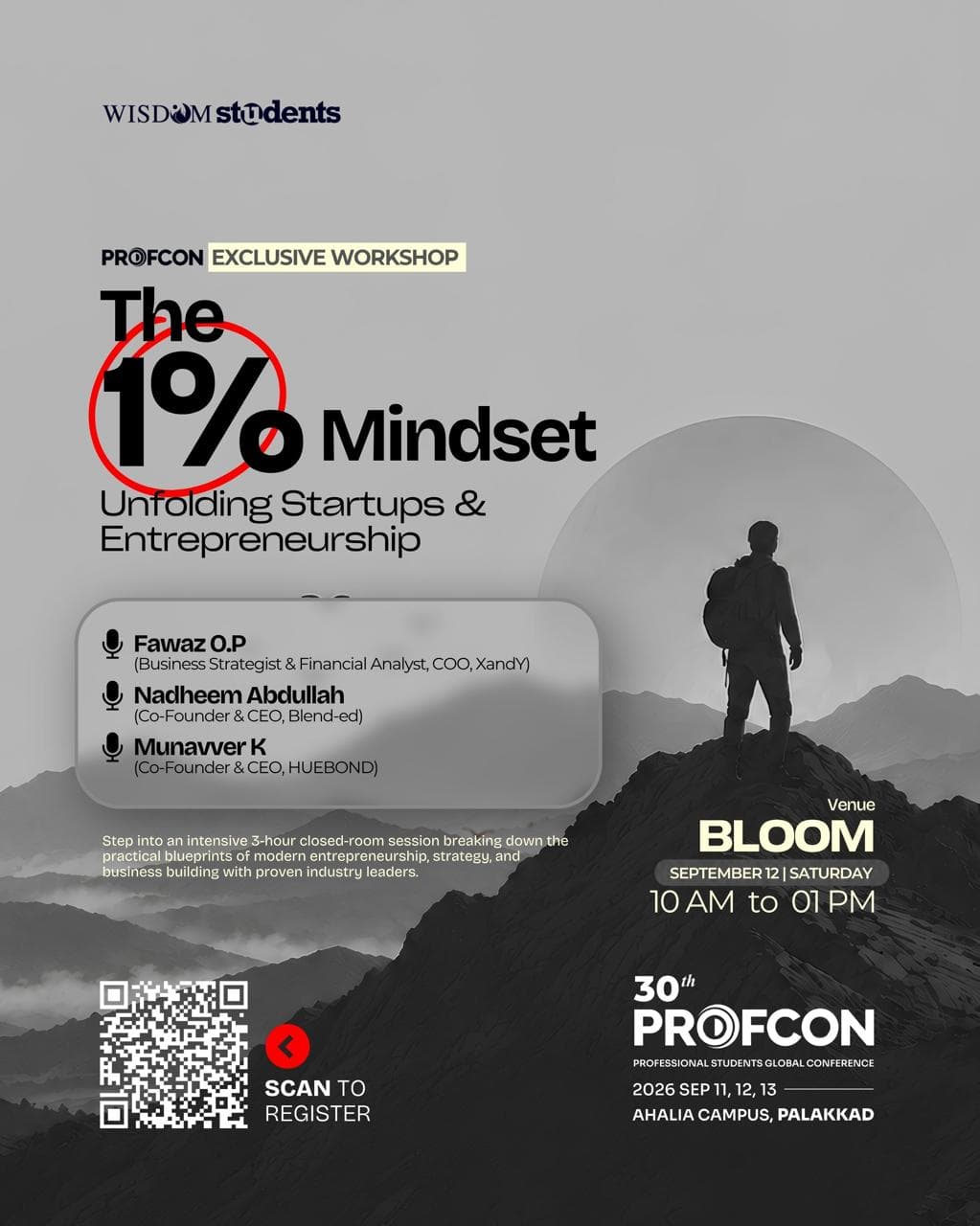 The 1% Mindset workshop poster